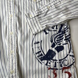 Vtg 90's Ralph Lauren Bleecker No. 67 Custom Fit Button Down Striped Shirt Large